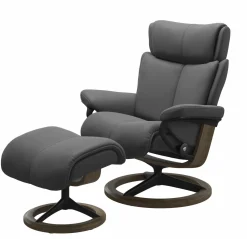 Stressless Sessel mit Hocker grau