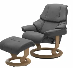 Stressless Sessel mit Hocker grau