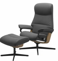 Stressless Stresseless-Sessel mit Hocker grau