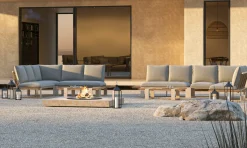 TIERRA OUTDOOR Gartenlounge Set Alu/Teak braunweißbeige