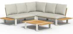TIERRA OUTDOOR Gartenlounge Set Alu/Teak braunweißbeige