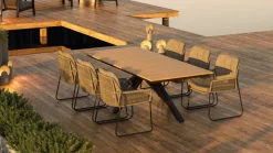 TIERRA OUTDOOR Kufensessel Garten stapelbar braun