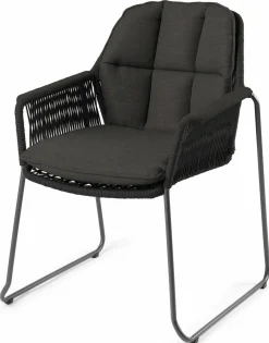 TIERRA OUTDOOR Kufensessel Garten stapelbar schwarz