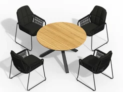 TIERRA OUTDOOR Kufensessel Garten stapelbar schwarz