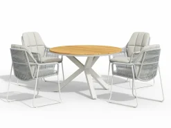 TIERRA OUTDOOR Kufensessel Garten stapelbar graubeige