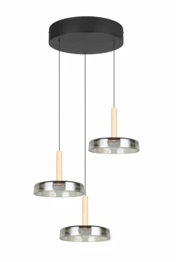 Trio Leuchten LED-Pendelleuchte 3flg schwarz