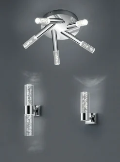 Trio Leuchten LED-Wandleuchte 2flg silberfarben