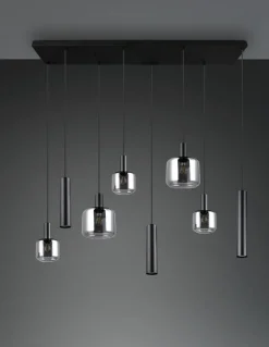 Trio Leuchten Pendelleuchte 8flg schwarz