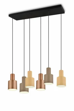 Trio Leuchten Pendelleuchte 6flg mehrfarbig