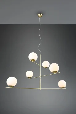 Trio Leuchten Pendelleuchte 6flg goldfarben