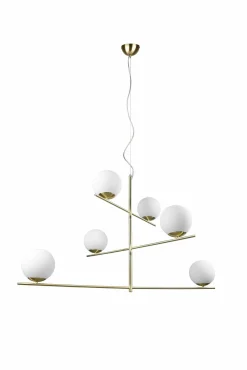 Trio Leuchten Pendelleuchte 6flg goldfarben