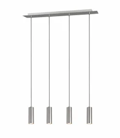 Trio Leuchten Pendelleuchte 4flg silberfarben