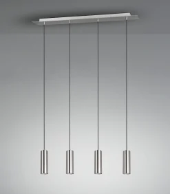 Trio Leuchten Pendelleuchte 4flg silberfarben