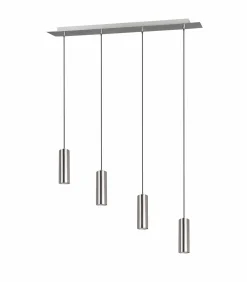 Trio Leuchten Pendelleuchte 4flg silberfarben