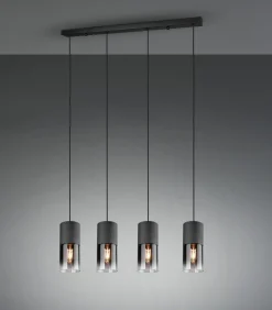 Trio Leuchten Pendelleuchte 4flg schwarz