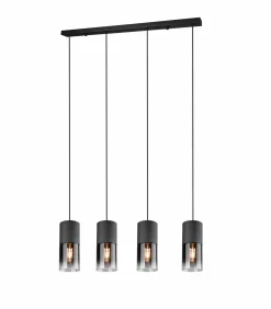 Trio Leuchten Pendelleuchte 4flg schwarz