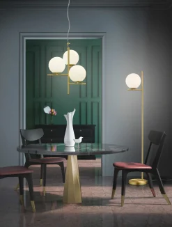 Trio Leuchten Pendelleuchte 3flg goldfarben