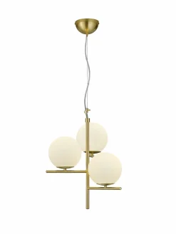 Trio Leuchten Pendelleuchte 3flg goldfarben