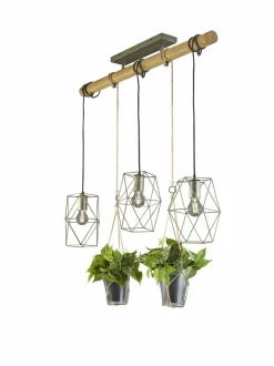 Trio Leuchten Pendelleuchte 3flg silberfarben