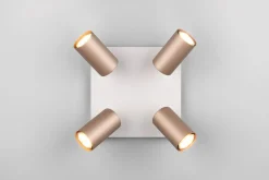 Trio Leuchten Strahler 4flg braun