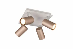 Trio Leuchten Strahler 4flg braun