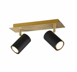 Trio Leuchten Strahler 2flg goldfarbenschwarz