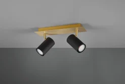 Trio Leuchten Strahler 2flg goldfarbenschwarz