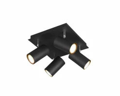 Trio Leuchten Strahler 4flg schwarz