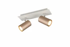 Trio Leuchten Strahler 2flg braun