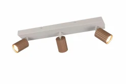 Trio Leuchten Strahler 3flg braun