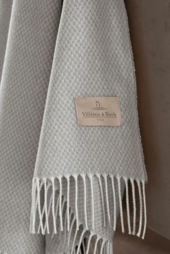 Villeroy & Boch Fransenplaid graublauschwarz