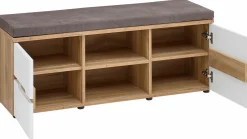 vito Garderobenbank weißbraun