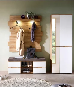 vito Garderobenbank weißbraun