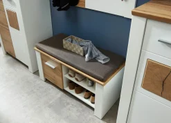 vito Garderobenbank weißbraun