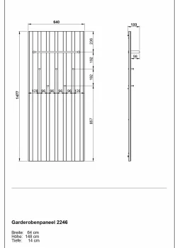 vito Garderobenpaneel graubraun