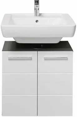 Waschbeckenunterschrank schwarzweißmehrfarbig