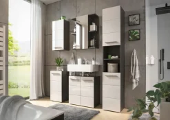 Waschbeckenunterschrank schwarzweißmehrfarbig