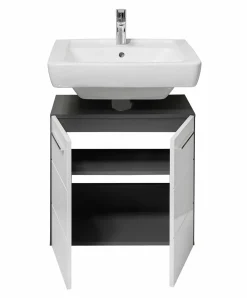 Waschbeckenunterschrank schwarzweißmehrfarbig