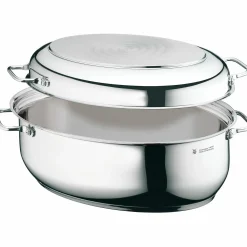 WMF Extrabräter mit Metalldeckel silberfarben