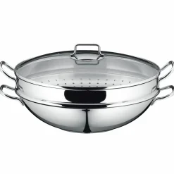 WMF Wok 36cm 4tlg. silberfarben