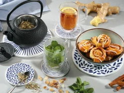 Zassenhaus Untersetzer 20cm weißblau