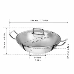 ZWILLING Wok 32cm silberfarben